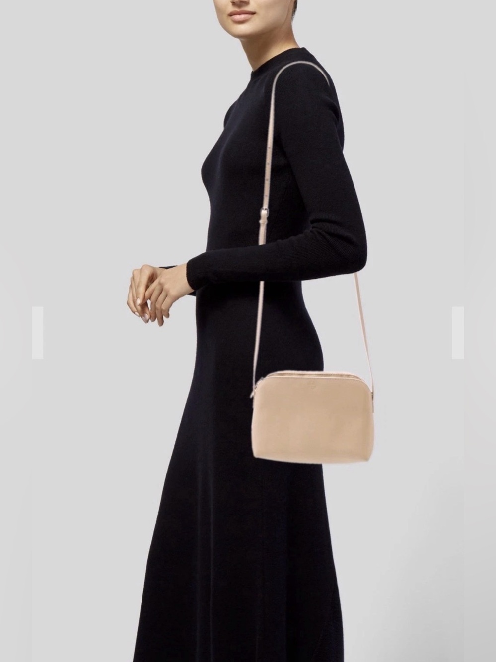 The Row Leather Multi Pouch Beige Crossbody Handbag Rare!